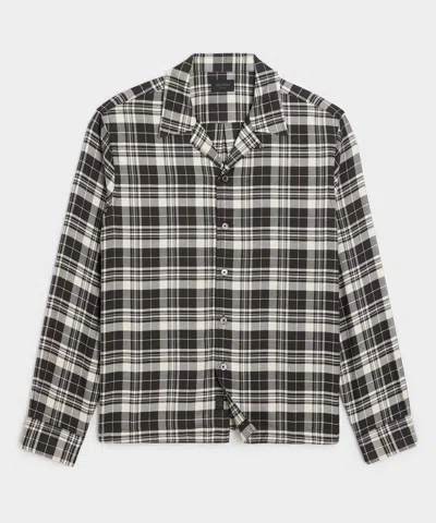Todd Snyder Brushed Camp Shirt In Black In Multi