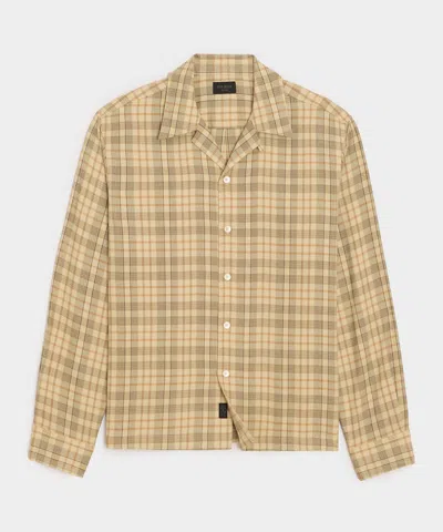 Todd Snyder Brushed Camp Shirt In Dune Brown