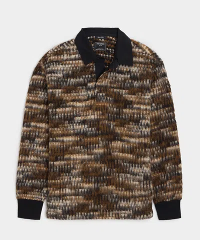 Todd Snyder Brushed Wool Rugby Polo In Tobacco In Brown