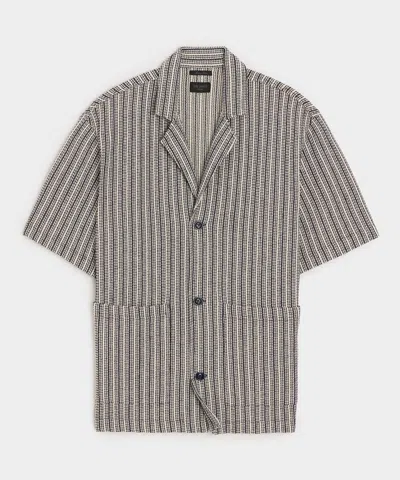 Todd Snyder Cabana Shirt In Navy Stripe In Blue