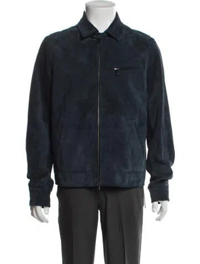 Pre-owned Todd Snyder Calf Leather Jacket In Blue