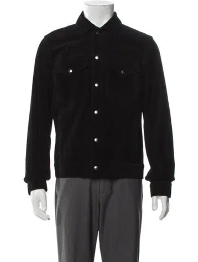 Pre-owned Todd Snyder Calf Leather Trucker Jacket In Black
