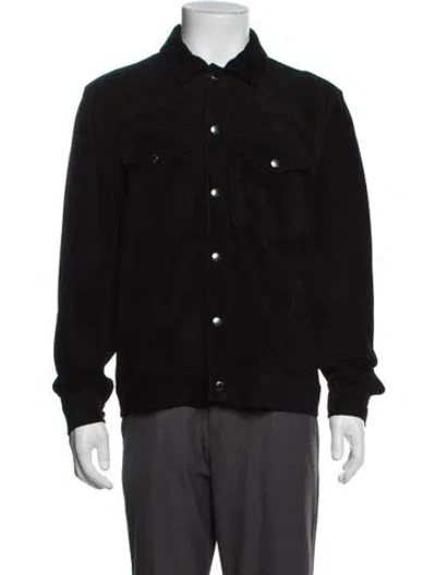 Pre-owned Todd Snyder Calf Leather Trucker Jacket In Black