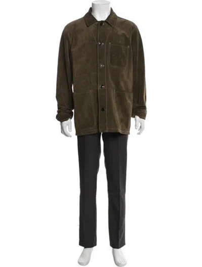 Pre-owned Todd Snyder Calf Leather Utility Jacket In Green