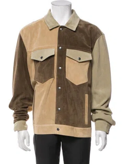 Pre-owned Todd Snyder Calfskin Colorblock Pattern Trucker Jacket In Multi
