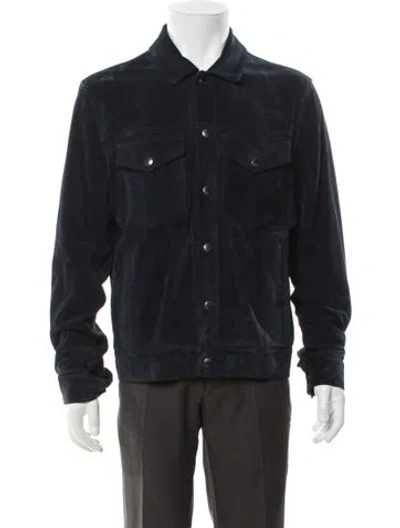 Pre-owned Todd Snyder Calfskin Trucker Jacket In Blue