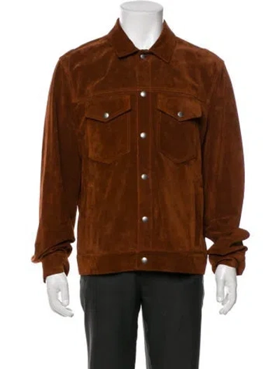 Pre-owned Todd Snyder Calfskin Trucker Jacket In Brown