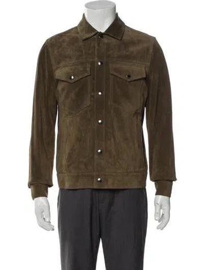 Pre-owned Todd Snyder Calfskin Trucker Jacket In Green