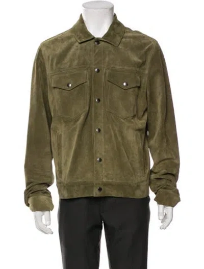 Pre-owned Todd Snyder Calfskin Trucker Jacket In Green