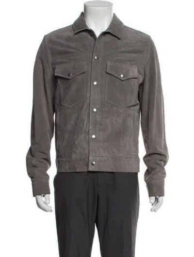 Pre-owned Todd Snyder Calfskin Trucker Jacket W/ Tags In Gray