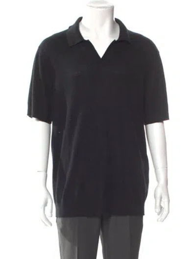 Pre-owned Todd Snyder Cashmere Collar Polo Sweater In Black