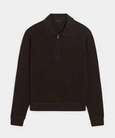 Todd Snyder Cashmere Quarter-zip Sweater Polo In Espresso Bean In Brown