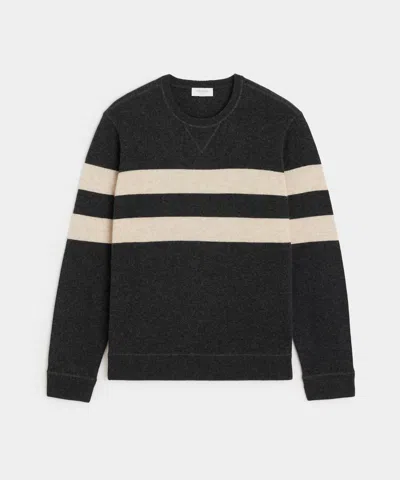 Todd Snyder Cashmere Stripe Sweatshirt In Black