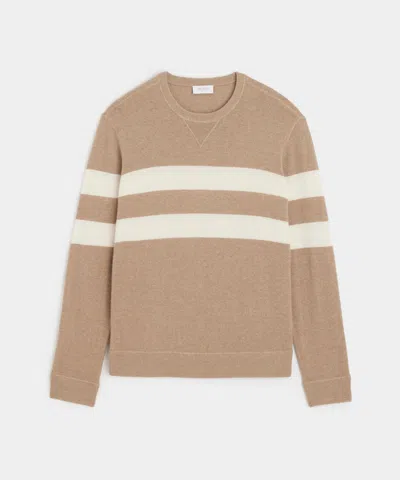 Todd Snyder Cashmere Stripe Sweatshirt In Camel In Brown