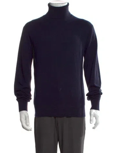Pre-owned Todd Snyder Cashmere Turtleneck Pullover In Blue