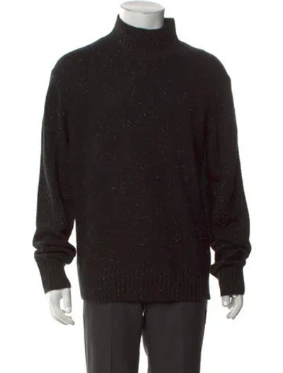 Pre-owned Todd Snyder Cashmere Tweed Pattern Pullover In Black