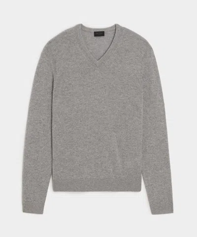 Todd Snyder Cashmere V-neck Sweater In Grey Heather In Gray