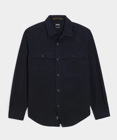 Todd Snyder Chamois Cape Shirt In Captain Navy In Blue