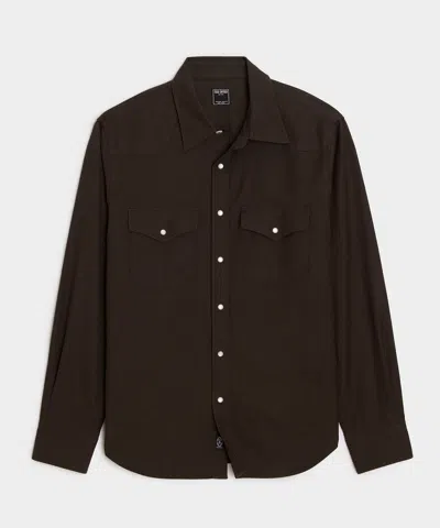 Todd Snyder Classic Fit Tencel Western Shirt In Brown