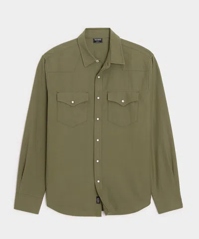 Todd Snyder Classic Fit Tencel Western Shirt In Green