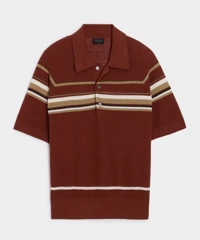 Todd Snyder Clemente Sweater Polo In Foundry Red In Burgundy