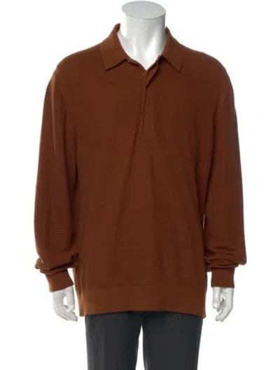 Pre-owned Todd Snyder Collar Long Sleeve Polo Sweater In Brown