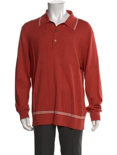 Pre-owned Todd Snyder Collar Long Sleeve Polo Sweater In Pink