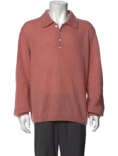 Pre-owned Todd Snyder Collar Long Sleeve Polo Sweater In Pink