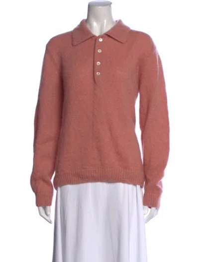 Pre-owned Todd Snyder Collar Long Sleeve Polo Sweater In Pink