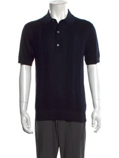 Pre-owned Todd Snyder Collar Short Sleeve Polo Sweater In Black