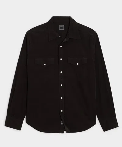 Todd Snyder Corduroy Western Shirt In Caviar In Black