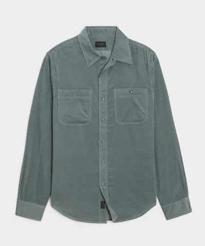 Todd Snyder Corduroy Workshirt In Dusty Horizon In Blue