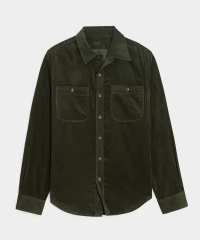 Todd Snyder Corduroy Workshirt In Earthbound In Green