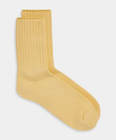 Todd Snyder Cotton Ankle Sock In Pale Yellow
