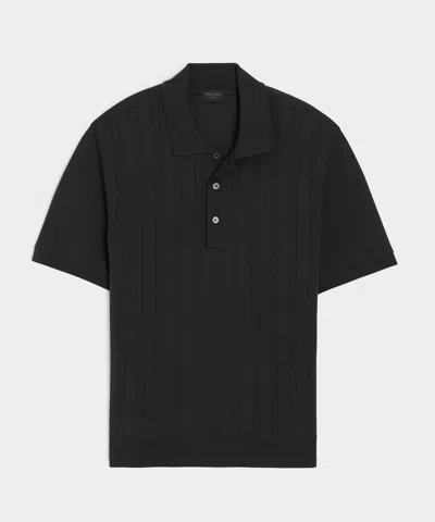 Todd Snyder Cotton Cable Polo In Black