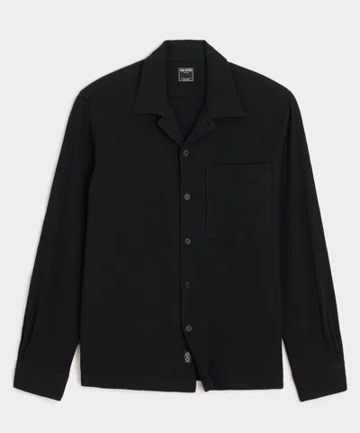 Todd Snyder Cotton Double Cloth Gauze Overshirt In Black