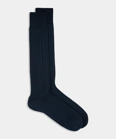 Todd Snyder Cotton Dress Sock In Navy In Blue