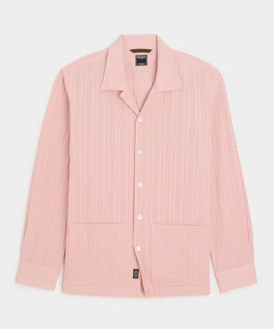 Todd Snyder Cotton Jacquard Overshirt In Pink