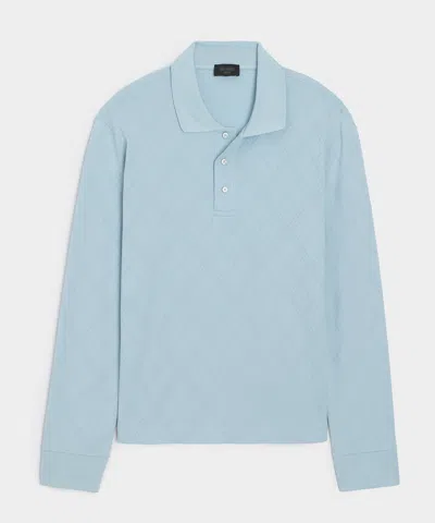 Todd Snyder Cotton Jacquard Polo In Rapids In Blue