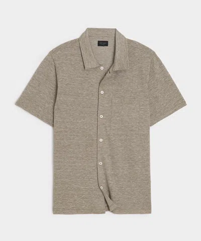Todd Snyder Cotton Jacquard Shirt In Faded Jade In Brown