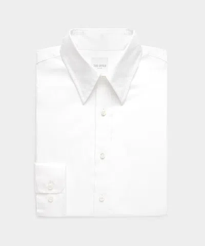 Todd Snyder Cotton Poplin Long Point Collar Dress Shirt-white In White