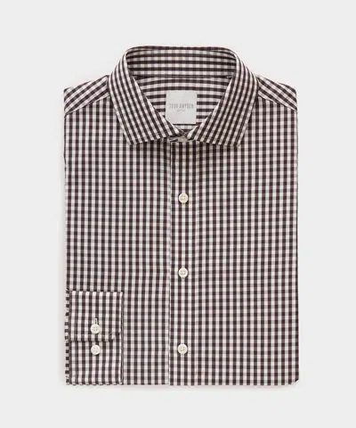 Todd Snyder Cotton Spread Collar Dress Shirt In Burgundy