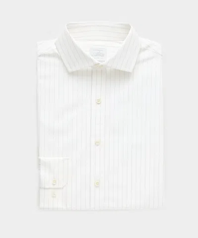 Todd Snyder Cotton Spread Collar Striped Dress Shirt In Neutral