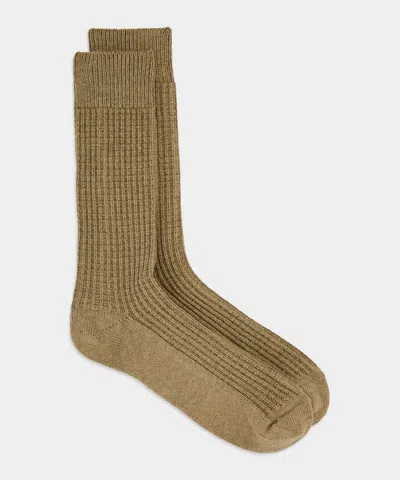 Todd Snyder Cotton Waffle Sock In Brown