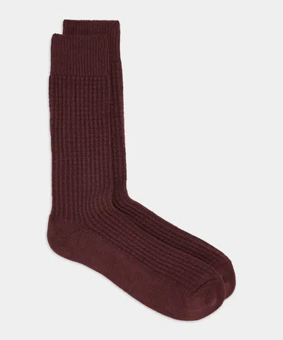 Todd Snyder Cotton Waffle Sock In Brown