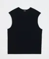 Todd Snyder Cotton Waffle Tank In Black