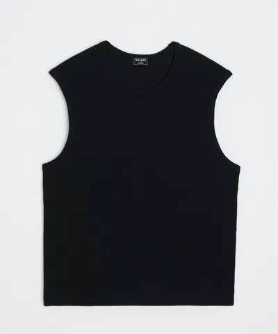 Todd Snyder Cotton Waffle Tank In Black