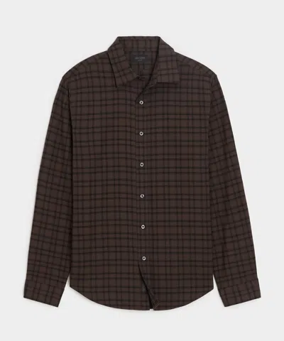 Todd Snyder Cotton-cashmere Sport Shirt In Caviar Plaid In Brown