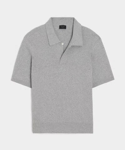 Todd Snyder Cotton-cashmere Sweater Polo In Heather Grey In Gray