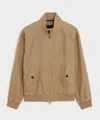Todd Snyder Cropped Linen Harrington Jacket In Brown